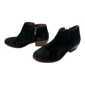Sam Edelman Black Suede Ankle Side Zip Booties size 5.5